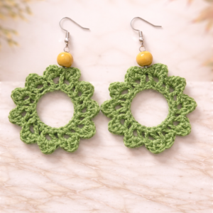 aretes flor en aro