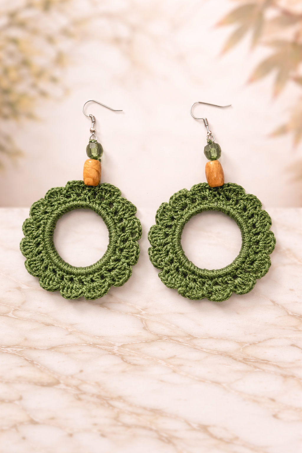 aretes de flor con fondo